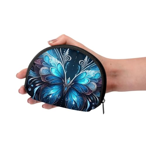 Portable Coin Purse Glowing-Butterfly-Wings Mini Zippered Money Pouch Card Holder3