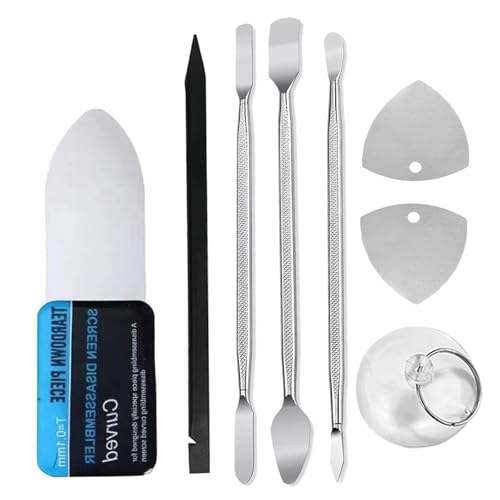 携帯電話曲面スクリーンを分解修復ツール 0.1mm超薄 修理キット 修理工具 携帯電話の分解スチール スマホ分解工具/iPad/iPod/ノートパソコン/タブレットなどの分解セット 柔軟 パソコン分解用ヘラ 修理用 ツール 8点セット