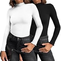 2-Pack Women's Long Sleeve Mock Turtleneck Lightweight Top (various) only .99: eDeal Info