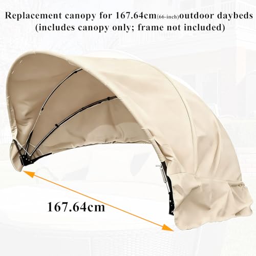 DSWCKNVK Sonneninsel Ersatzdach Wasserdicht,Sonneninsel Dachbezug Anti-UV,Dauerhaft Liegeinsel Ersatzdach Reißfest,Liegeinsel Dachbezug Staubdicht Polyestertuch (Beige, 167.64cm)