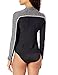 Speedo Women's Uv Swim Shirt Long Sleeve Full Zip Front Rashguard