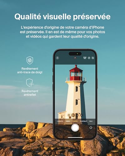 Protections d'objectifs Apple iPhone 16 Plus verre trempé Belkin Screenforce