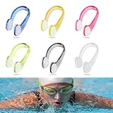Nasenklammer Schwimmen,6 Stück Anti-Rutsch Nasenklammer zum Schwimmen Wasserdichte Nase Clip Nasenschutz für Schwimmer und Taucher