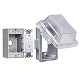 TayMac MKG420CS Single Gang Weatherproof 15 Amp WRTR Self Test GFCI Kit, 1, Clear/Gray