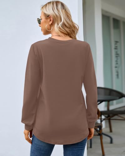 Image of MOLERANI Sweatshirts for Women Casual Long Sleeve Crewneck Shirt Tunic Tops | Pullovers, Soft Lightweight Warm Fabric, Loose Fit, Fall Winter Trendy Clothes, Daily Wear, Workout, Outdoor Outfits
