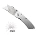 Box Cutter -Folding Utility Knife - Heavy Duty Box Cutter Utility Blade with 10 Replaceable Stainless Steel Blades for Quick Change and Lock Design, Belt Clips.