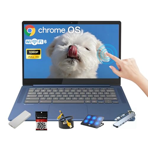 Image of Lenovo IdeaPad Slim 3 Chromebook • 14'' FHD 250nits Touchscreen • MediaTek Kompanio 520 CPU (8-Core) • 4GB LPDDR4X • 64GB eMMC & 1TB Portable SSD • Wi-Fi 6 • Chrome OS • Accessories