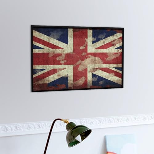 Rompecabezas de madera de la bandera británica con caja, ideal para decorar paredes 5