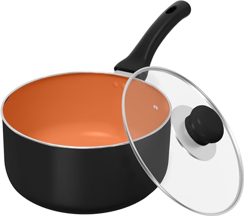 Utopia Kitchen Detachable handle Nonstick Saucepan with Glass Lid, Multipurpose Use for Home...