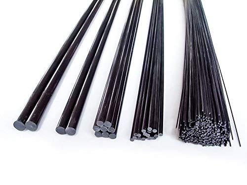20pcs/lot Solid Carbon Fiber Rod Dia. φ 0.8mm Carbon Stick 500mm Length Arm (LS-TC-20-002)
