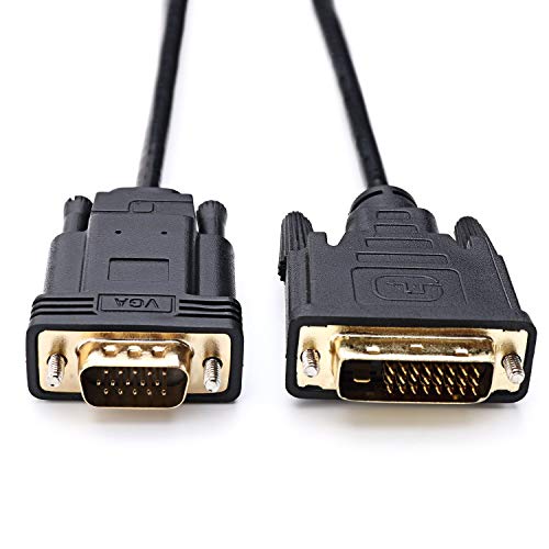 YIWENTEC Actif DVI vers VGA, DVI-D M DVI 24 + 1 vers VGA mâle avec puce câble Adaptateur Convertisseur pour PC DVD Moniteur HDTV 2M