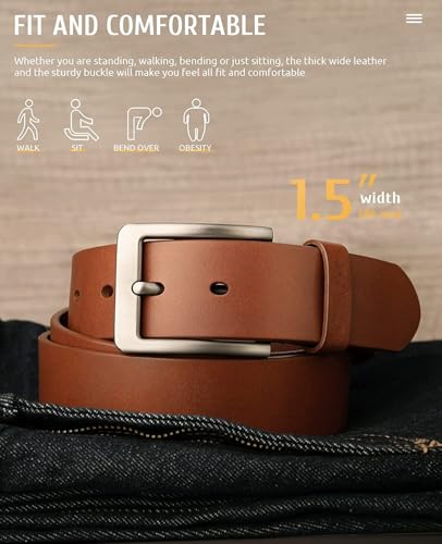 Image of Urban alfami Men's Genuine Leather Belt for Men | Formal /Casual | Sizes are 28 to 46 Inches Waist size