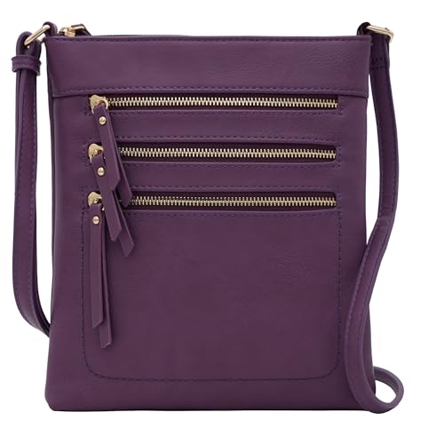 Image of Solene Crossbody Bag Functional Multi Pocket Messenger Purse Top Zip Closure Shoulder Handbag With Adjustable Strap