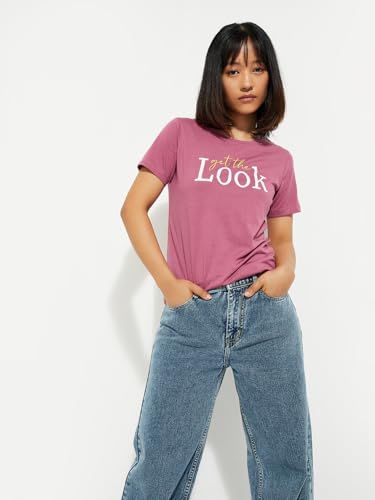 Image of Max Women's Cotton Regular Fit URB N Graphic Printed T-Shirt - Pack of 2