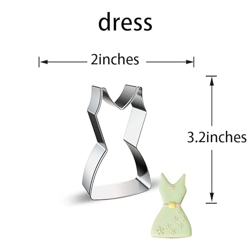 Makeup Dress Up Cookie Cutter Shape 5 Pieces Set - High Heels, Lipstick Shape, Perfume, Dress, Heart Shape Suitable For Girls Ladies Princess Fashion Valentine's Day Wedding Wedding Dress #TOP5