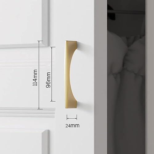 Miniatura 2 de Myxekllo Paquete de 4 tiradores dorados para cajones de gabinete, tiradores de latón cepillado para cajones de aparador, accesorios para gabinetes