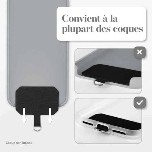 Collier pour smartphone Xiaomi Mi 9 Lite chaîne à suspendre grise