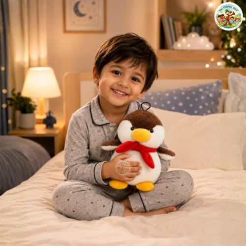 Image of CHI-CHIMPU TOYSs Fur Penguin Soft Toy 25 cm | Ultra Soft Plush Stuffed Penguin for Kids | Cute Hugging Plush Animal | Baby Safe Cuddly Toy | Birthday Gift for Boys, Girls & Penguin Lovers