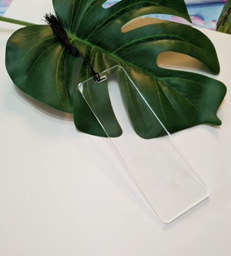 10Pcs Acrylic Rectangular Bookmark Banks,Blank Acrylic Sheet ,Acrylic Blank Bookmark With Tassels For Diy Projects And Present Tags (Clear, 2''X6'') #TOP4