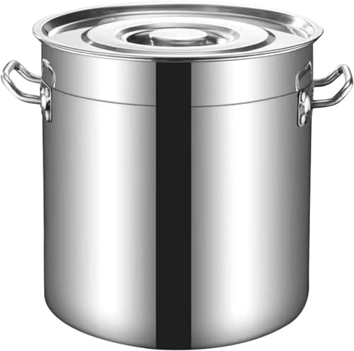 Genérico Olla de Acero Inoxidable de 50 cm con Tapa, Gran Capacidad, vaporera Duradera para sopas y guisos, Ideal para Uso doméstico y en restaurantes.