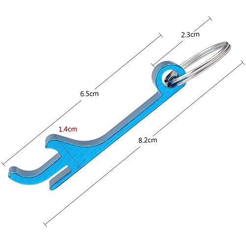 Flessenopener met sleutelhanger, aluminium bier flesopener, set van 8 stuks, dekselopener, metalen sleutelhanger… - Image 3