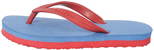 Image of Ortho + Rest Unisex Blue and Red Flip-Flops - 7 UK /India (Men 40 EU)(Women 39 EU)(R999bluered 7)