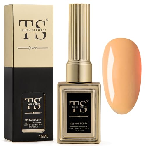 Image of THR3E STROKES Professional UV Gel Nail Polish, HEMA-FREE Lasts Upto 21 Days, Super Glossy Finish, Non-Chipping, Non-Smudging, Quick Drying Nail Polish,15 ml (4, 15ML)