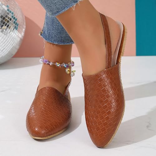 Slingback Flat Women Round Toe Braid Beach Shoes4