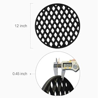 Monument Grills 12 Inch Round Diamond Porcelain Coated Cast Iron Cooking Grate, 7.3 Lbs