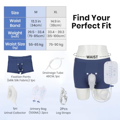 Image of HANNEA Wearable Urine Collector for Men - Soft Silicone Cup with Detachable 500ml Bag (XL)