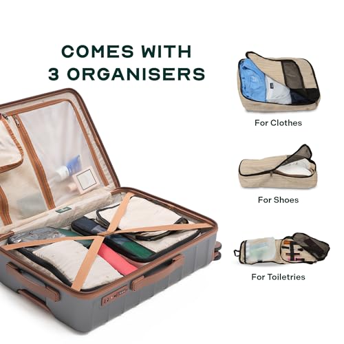 Image of Assembly Odyssey 20 Inch (55cm) Cabin Trolley Bag Hard Shell Polycarbonate Suitcase Lightweight with TSA Lock 8 Spinner Wheels Carry On Luggage Grey