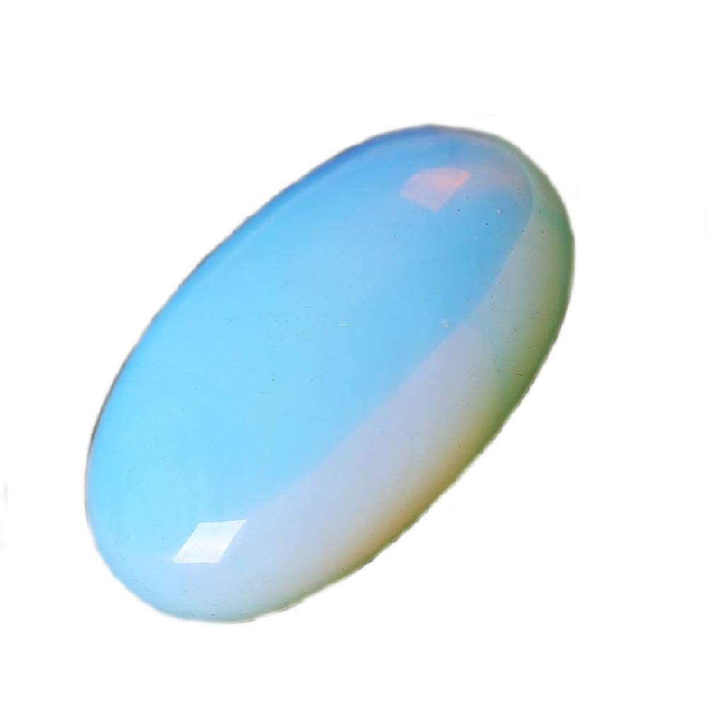 Palm Stones Polished Strip Agate Pebble Crystals Healing Gemstone Worry Therapy Smooth Soap Shape, White Opal Stone
