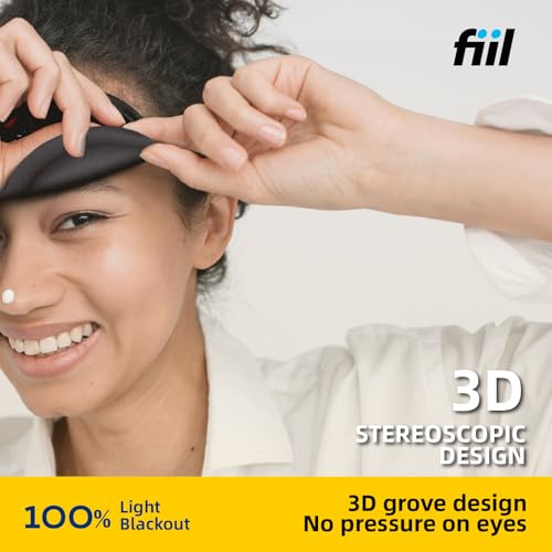 Sleep Eye Mask for Men Women 100% Blackout 3D Sleep Mask for Side Sleeper Eye Sleep Shade Cover with Contoured Padding for Pressure-Free Comfort (Black) - Image 3