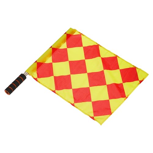 M METERXITY Referee Flag - Stainless Steel Pole with Sponge Handle, Apply to Various Sports Games/Football Matches (Diamond Checkered)