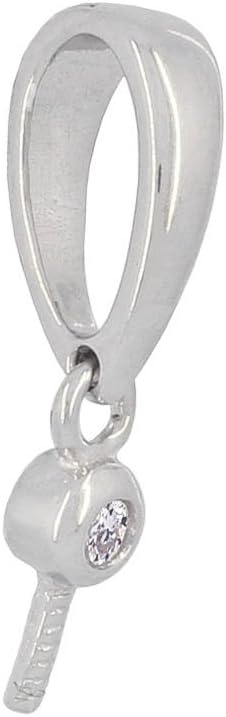 egemmall Fine Sterling Silver CZ Pendant Bail Connector Slider with Pin