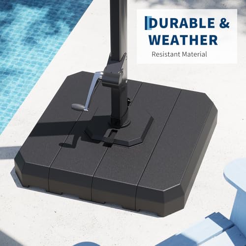 Garvee 4Pcs Patio Umbrella Base 330lb Capacity Cantilever Umbrellas Weight Stand Umbrella Base Filled with Water or Sand for 10-15FT Outdoor, Garden, Deck, Poolside Umbrellas Use, Black by Garvee - Image 5