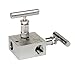 NOSHOK 2604 Series 316 Stainless Steel 2-Valve Static Pressure Mini Block and Bleed Hard Seat Manifold, 1/2" NPT Female, 10000 psi Pressure Range