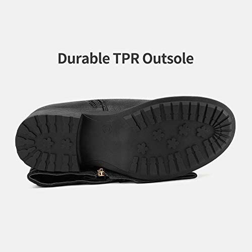 DREAM PAIRS Women's Knee High Boots Wide Calf Low Heel Riding Boots Fall Tall Boots for Women,Size 12,Black,UTAH-W