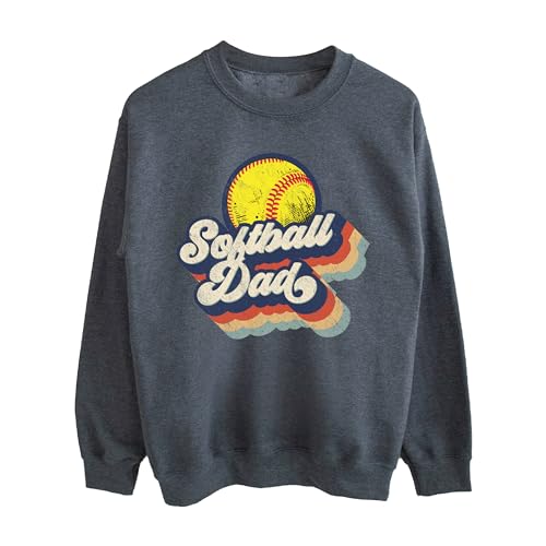Softball Dad Heart Sweatshirt, Perfect Gift For Softball Player And Softball Lovers, Softball Dad Daddy Father Father's Day Hoodie, Funny Fathers Day Softball Dad Gift From Daughter Son Wife Hoodie2