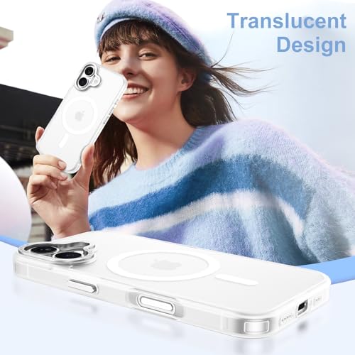 Image of YINLAI for iPhone 17 Case 6.3-inch,Magnetic Compatible with MagSafe, Slim Matte Anti-Fingerprint, Shockproof Full Body Military Grade Protection for iPhone 17 Cover, Clear