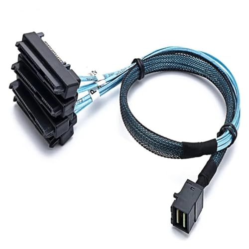 Cable S/AS SATA SFF-8643 a 4 SFF-8482 0.5 m miniatura 3