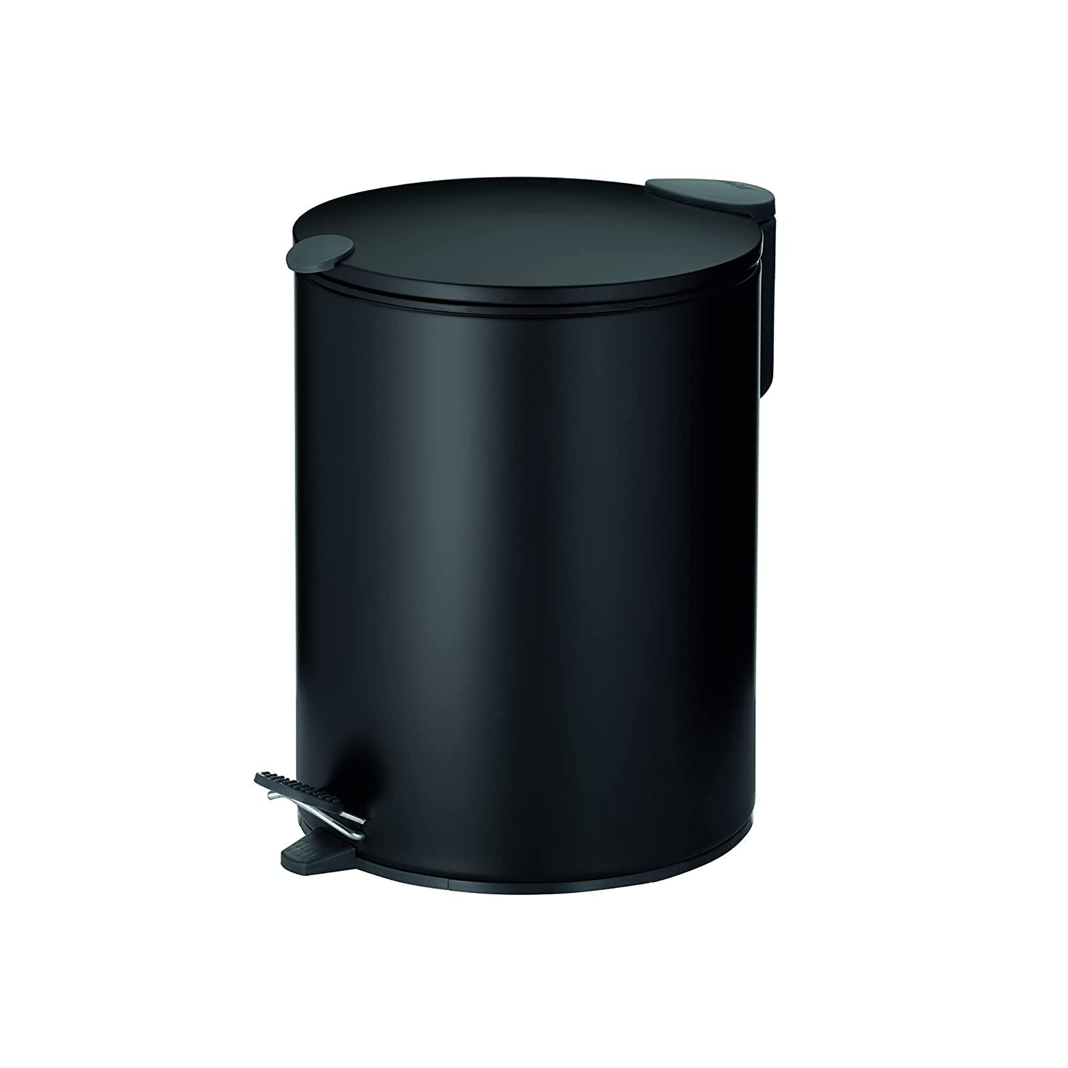KelaBathroom Trash Can with Soft Close, Step-On Lid, Black, 5 Liters, 1.3 Gallons, Small Waste Basket