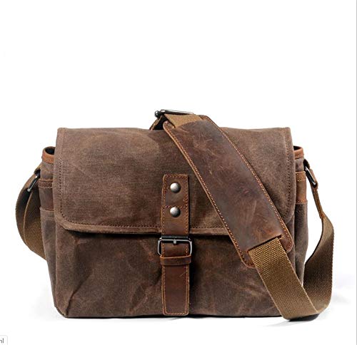 SYF DJN Retro Impermeable de la cámara del Cuero Genuino Fotografía Paquete de la Bolsa