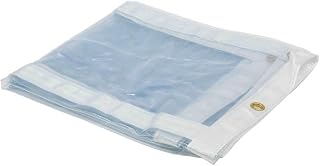 Mytee Products 8' x 8' Clear Vinyl Tarp – 24 MIL Thick Heavy-Duty Waterproof Vinyl Tarpaulin with Grommets, UV & Fire Retardant – Cold Weather Resistant Cover for Outdoor