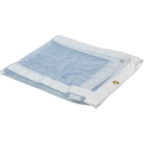 Mytee Product 8' x 8' Clear Vinyl Tarp, 22oz Vinyl, 24 MIL Thick, Fire Retardant, UV Resistant