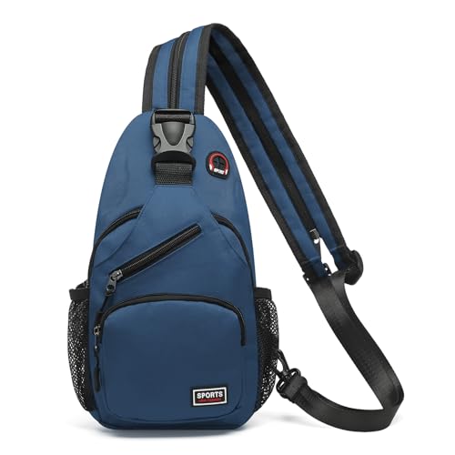 Convertible Sling Bags for Women Men, Lightweight Crossbody Backpack Daypack Fit for 7.9" Tablet for Casual Travel Sport Hiking (Dark Blue)