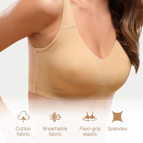 Image of Enamor Easy Slip-On and Back Keyhole Women's Cotton Everyday Beginner's Bra - Padded, Wirefree, Full Coverage - A106