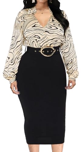 Image of SeNight Women Church Dress Sexy V Neck Dresses Bodycon Black Long Sleeve Mini Dresses