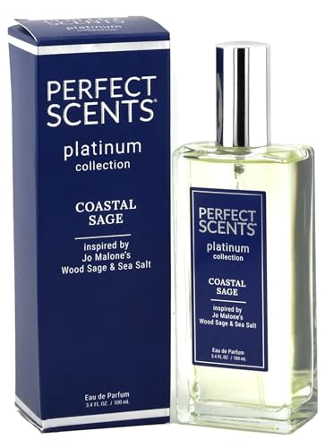 Perfect Scents Fragrances | Inspired by Jo Malone’s Wood Sage & Sea Salt | Platinum Collection | Coastal Sage | Unisex Eau de Parfum | Paraben & Phthalate Free | Never Tested on Animals | 3.4 Fl Oz