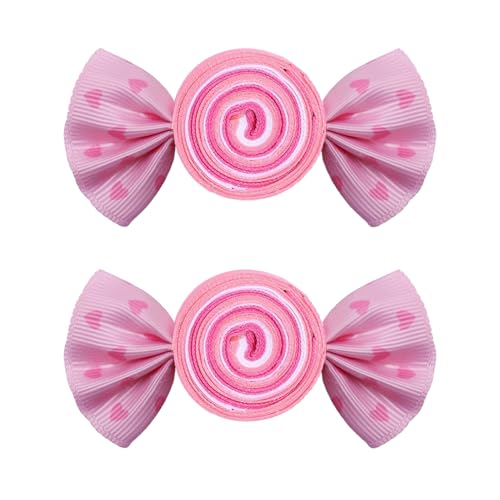 Valentines Heart Hair Clips Pink Candy Hair Barrettes Valentines Day Ribbon Alligator Clips Sweet Hair Accessories for Girls Toddler